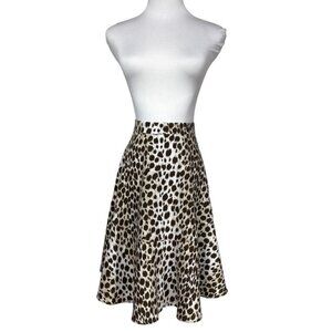 CLUB MONACO ANIMAL PRINT BROWN TAN MINI RUFFLE SKIRT - 10